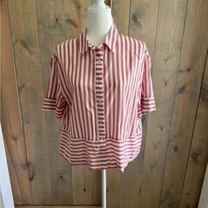 Jane and Delancey Red and White Striped Blouse - 007